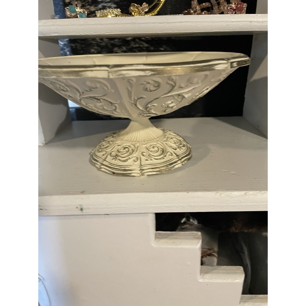 Vtg Syroco Hollywood Regency Rococo Style Fruit Centerpiece Pedestal Bowl Homco